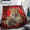 1PC Leopard Cat Print Flannel Blanket, High quality All Seasons, Home Decor, Warmth and Comfort, Perfect for Christmas Gifts
