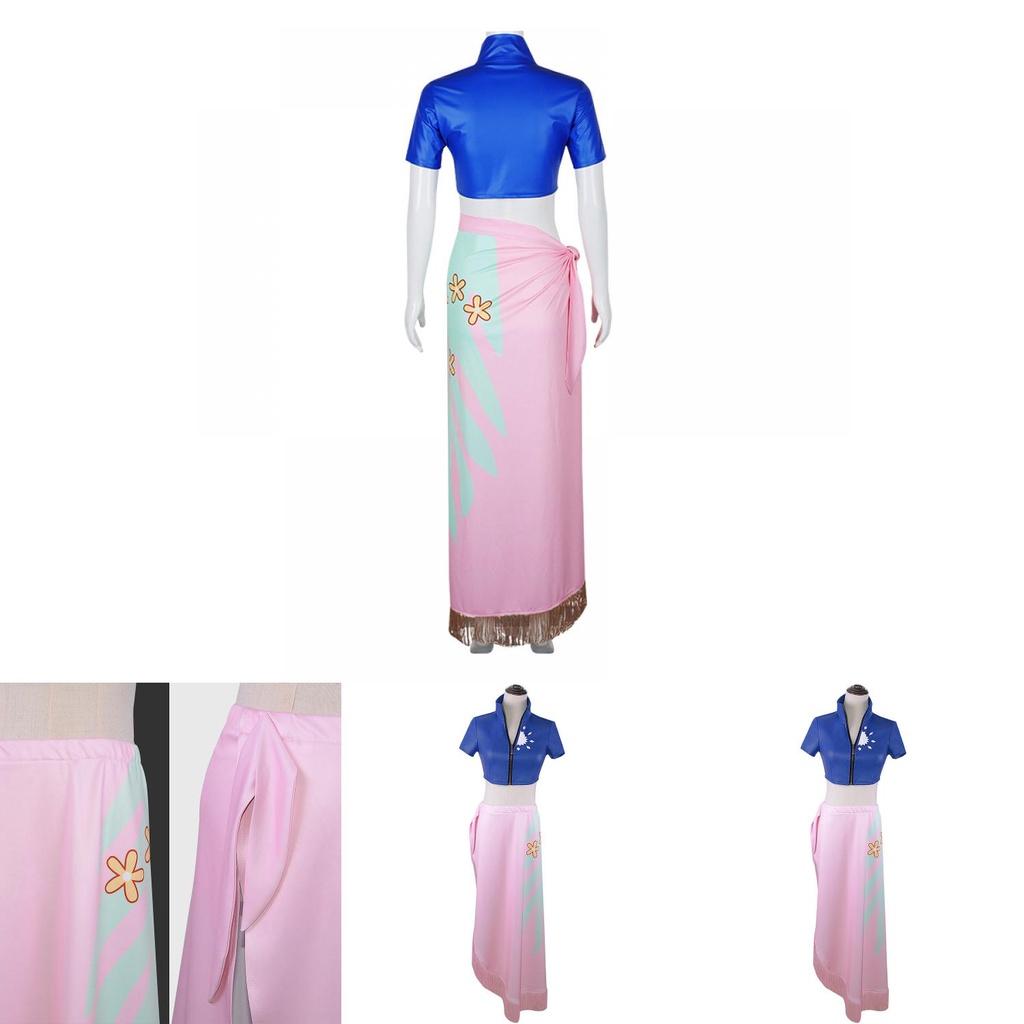 One Piece Nico Robin Skirt Anime Cosplay Costume Halloween Tops Decorated Perfect For Comic Exhibitions And Party Events.