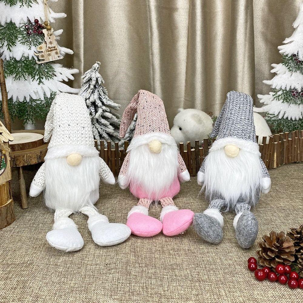 Vlies Weihnachtsgnom Plüschtier Weiß Grau Rosa Weiches Gnom-Puppe Ornament Gesichtsloses Puppen Anhänger