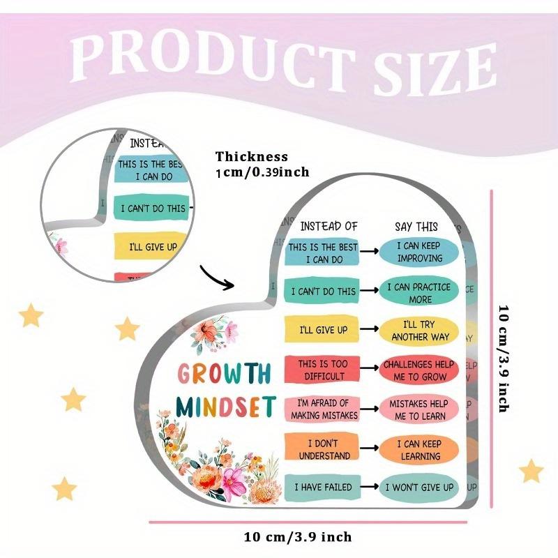 Growth Mindset Heart - Positive Mental Health Decor for Classrooms & Therapy