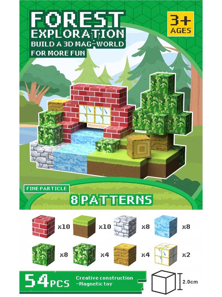 Magic Magnetic Forest Blocks - Magnetic Cube Building Set for Kids