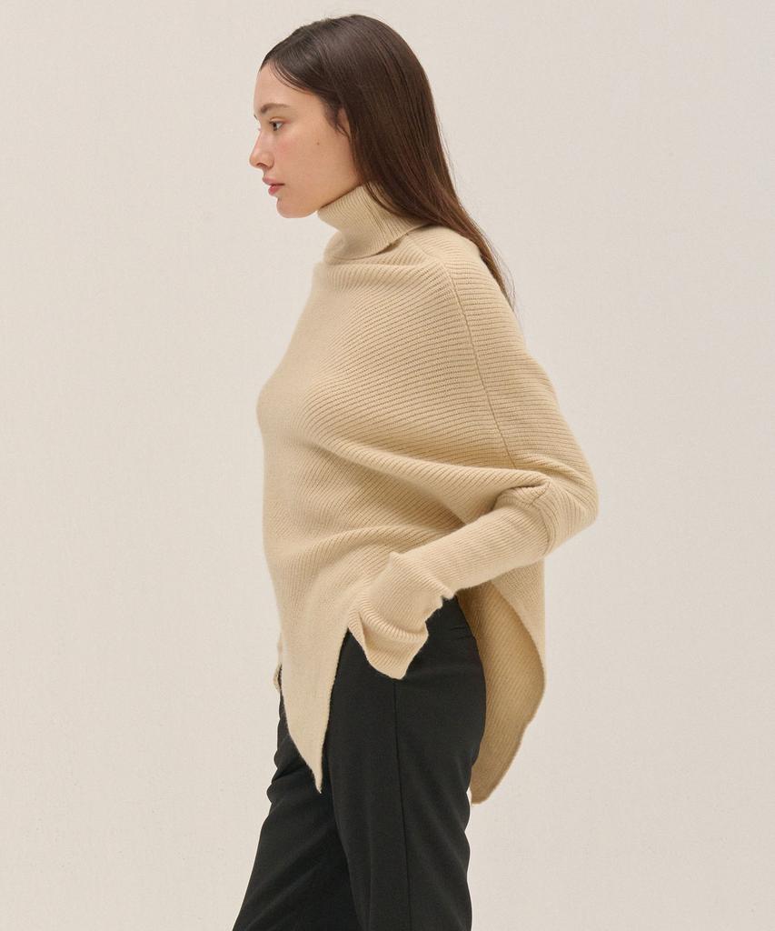 Peullobeu High Neck Knit Cape_Be