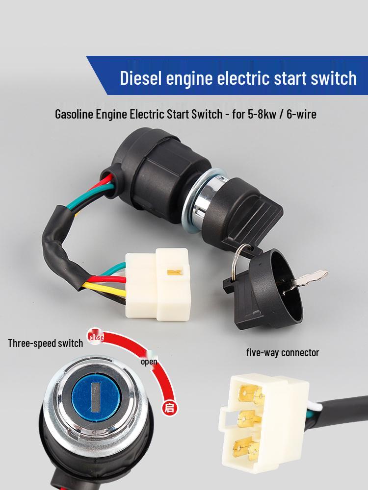 Complete Ignition Switch for Gasoline/Diesel Generators with One-Key Electric Start and Flameout Key