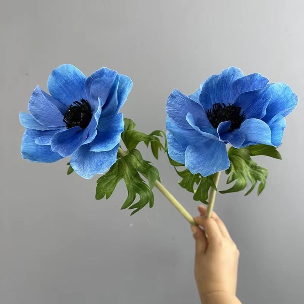Silberner Lotusblütenzweig Künstliche Anemone Heimdekoration Simulationsblume Innenraumdekoration