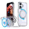 KEYSION Shockproof Matte Transparent Case for MagSafe for iPhone 17 17 Air 360° Rotating Magnetic Ring Stand Phone Back Cover