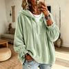 Women's Velvet Hooded Sweatshirt with , Casual Long Sleeve Pullover in