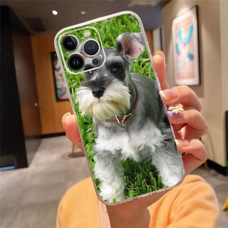 Phone Case For Iphone 17 Pro Max Air 16 15 14 13 Pro Max 15 16 Pro 15Plus Schnauzer Puppy Dog Art