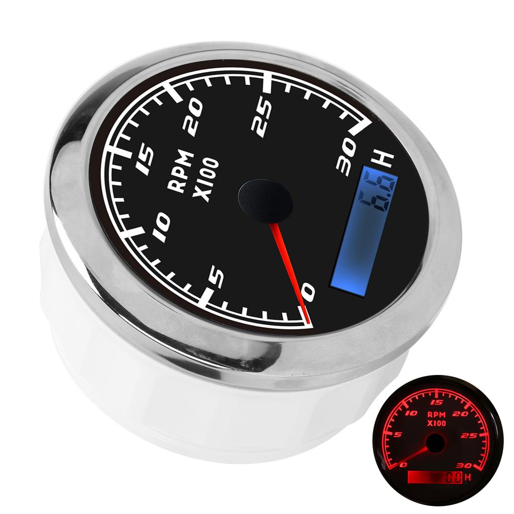 85mm Zeiger Drehzahlmesser RPM Tacho IP67 Edelstahl   für Auto Boot Marine