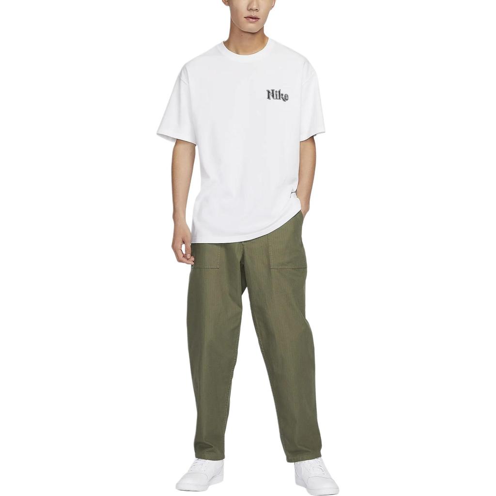 Nike Solid Color Zipper Sports Straight Leg Casual Pants Men bottoms Olive-Green FV5534-222