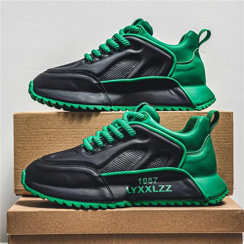 Black Versatile Sports Shoes, Men's Trendy Niche, Handsome Running Shoes, Student Personalized Design Casual Shoes