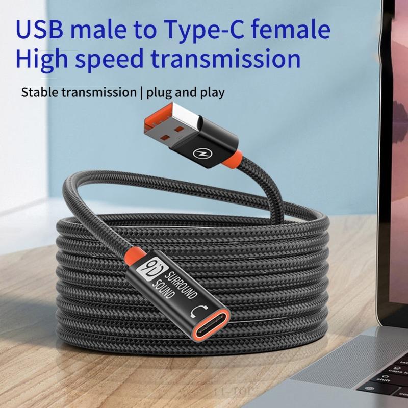 Charging Cable 5Gbps Data Transfer Extension Cord USB to Type C Cord for 15 14 13 12 S20 S20+ Phone Tablet