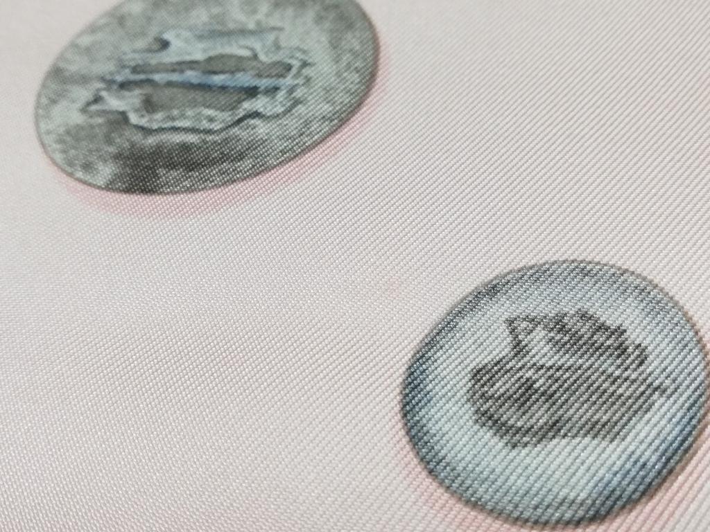 [USED]Excellent Condition HERMES Carre 90 BOUTONS DE VENERIE (Hunting Medals) Scarf, Silk, Pink.