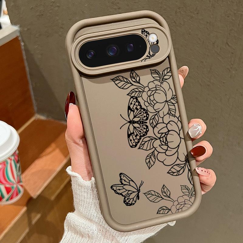 

Line Butterfly Flowers Case For Google Pixel 9 Pro XL 8A 7A 8 7 Pro ShockProof Silicone TPU Soft Phone Cover For Pixel 7 8 9 Pro Google Pixel 9