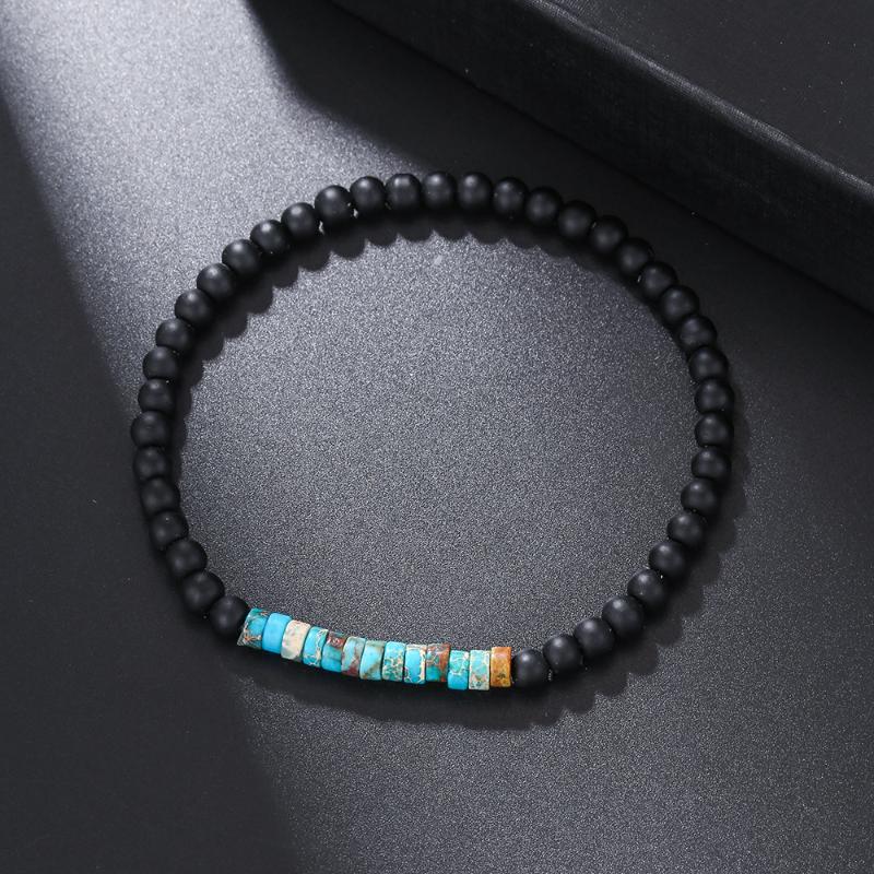 Vintage Handmade Beaded Skull Bracelet For Men Wooden Coconut Shell Beaded Bracelet Jewelry