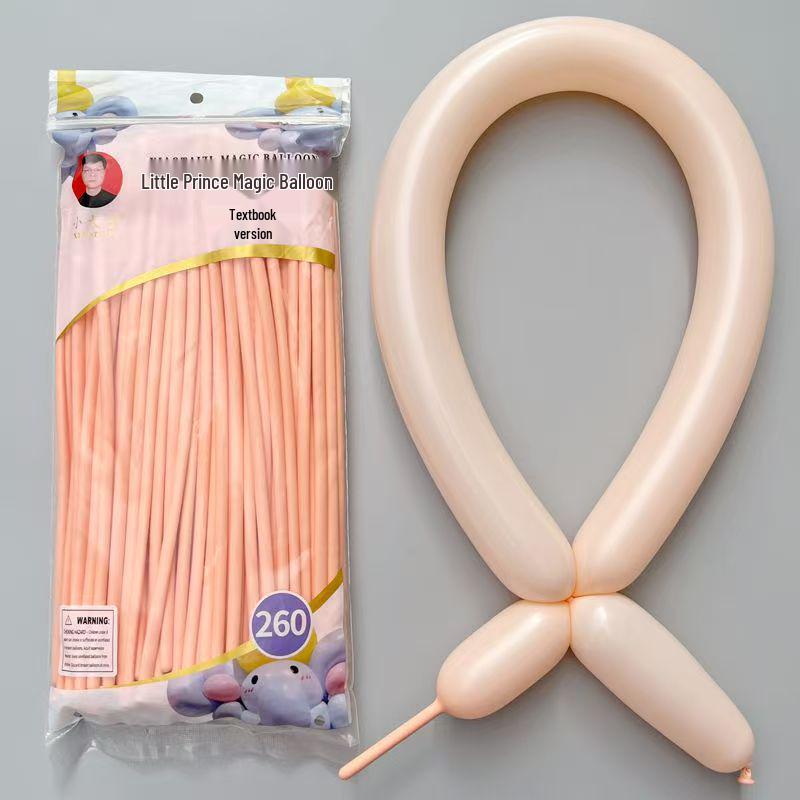 260-Piece Non-Toxic Macaron Long Balloons for Children - Magic Clown Modeling