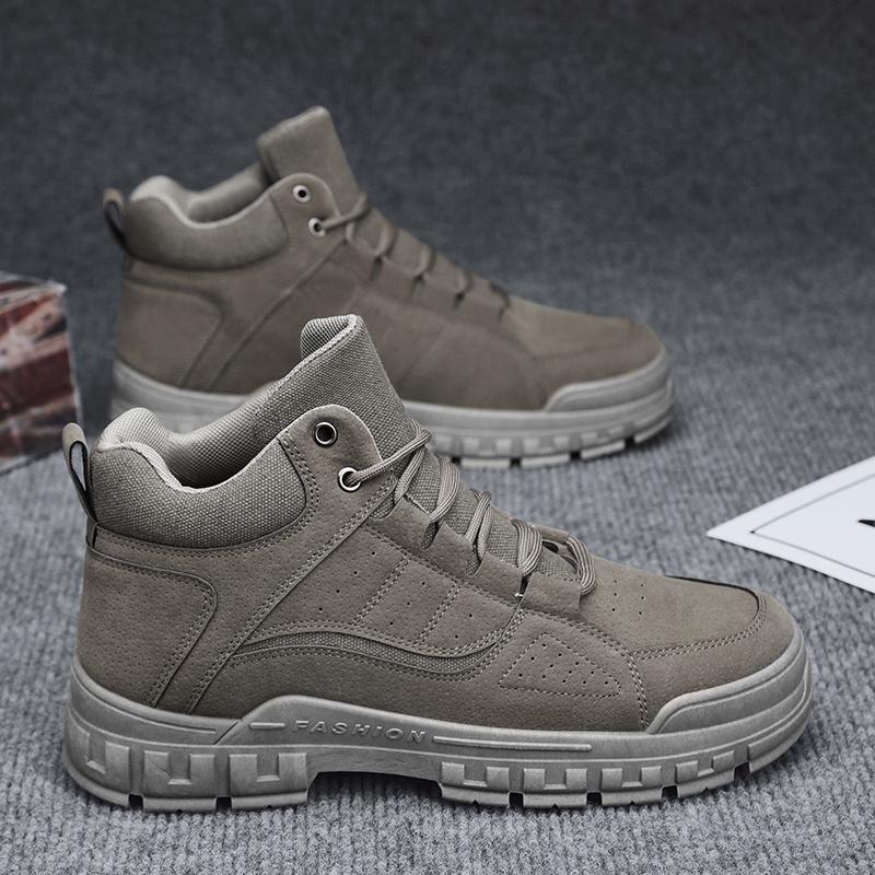 Men's Shoes Martin Boots 2025 Autumn New High-top Outdoor Hiking Shoes Men's Sports Tooling Short Boots Men's Leather Boots