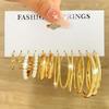 Hot-selling ring earrings in Europe and America, women's light luxury earrings set, personalized creative ear jewelry