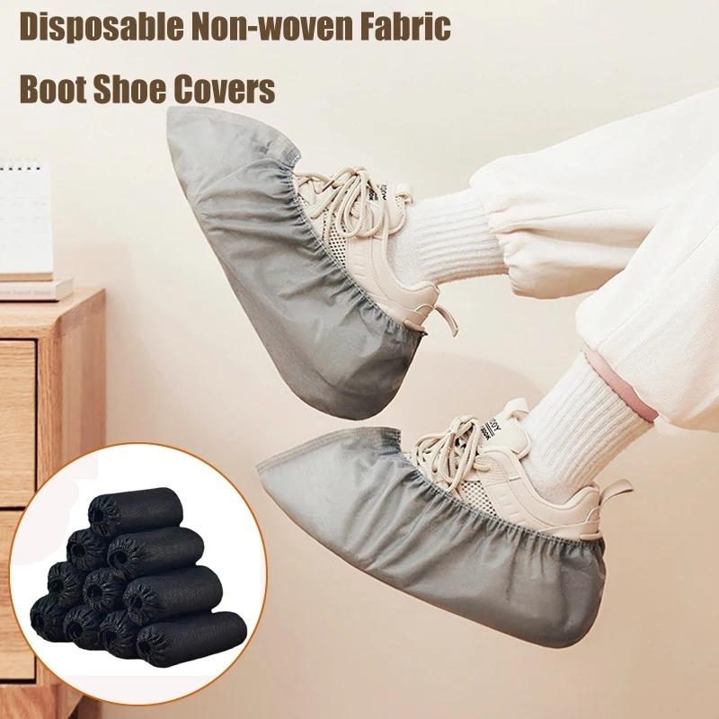 100 Count Disposable Boot Shoe Covers Non-Slip Stretchy Foot Booties Shoe Coverings for Workplace Indoor Carpet Floor Protection