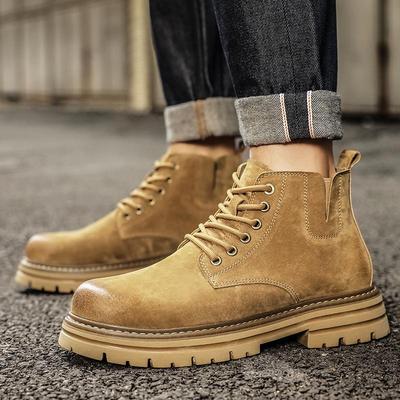 Genuine Leather Men's Suede Martin Boots - Autumn British Style Casual Work Shoes