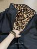 Men's Trendy Vintage Leopard Print Reversible Cotton Jacket with Thickened Anti-Rabbit Fur - American Retro Winter Coat