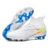 New high-top football shoes for men, women and children are nailed into artificial turf, student game training leather football shoes
