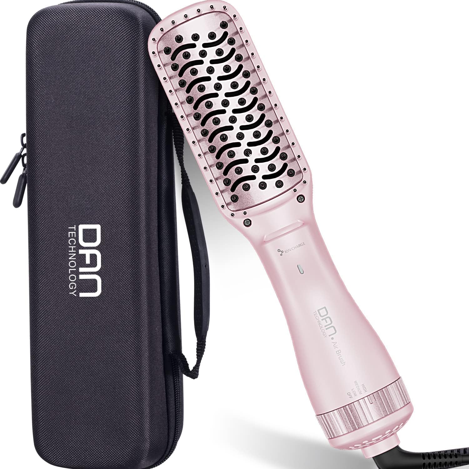 

Hair Dryer, Negative Ion 3 in 1 Paddle Brush Dryer & for Damaged Hair, with 2 Speeds, 3 United States