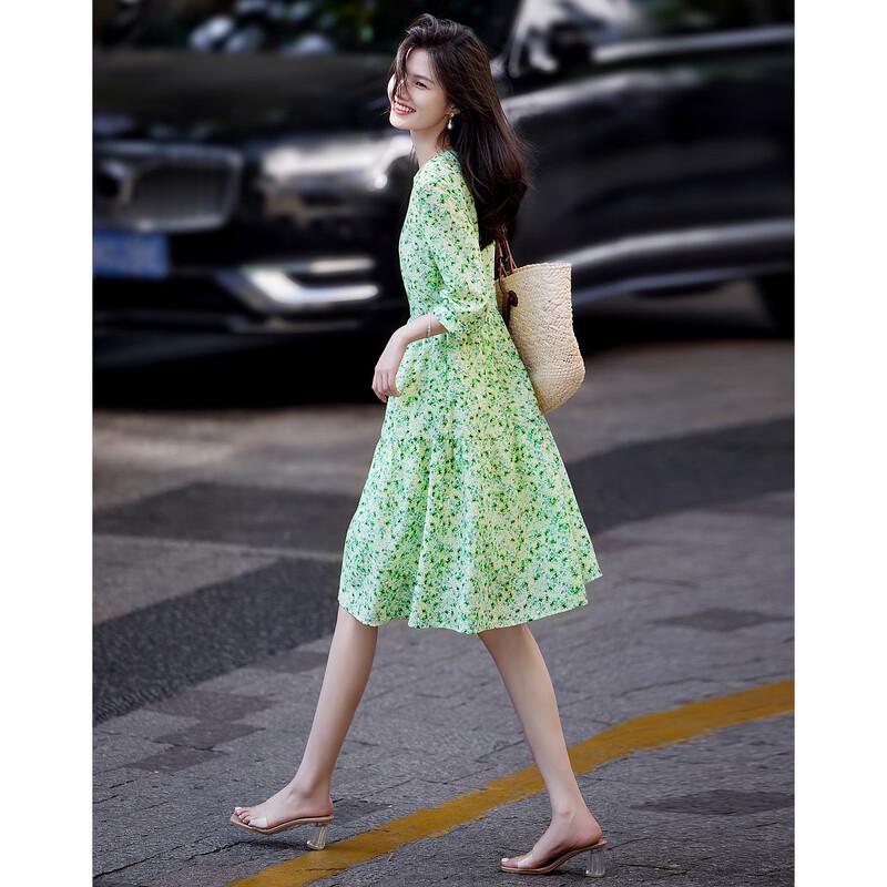 Demana Women s Printed A-Line Midi Dress XL