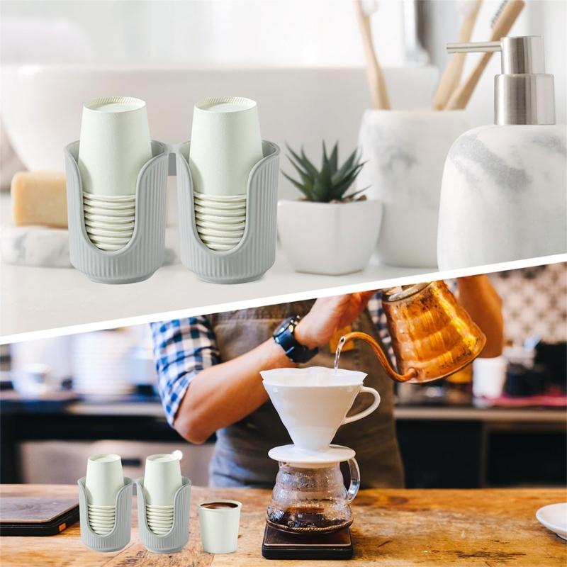 Set of 3 Elegant Paper Cup Organizers with Double Tubes Designs Home Decoration Portable for Household Easy Access