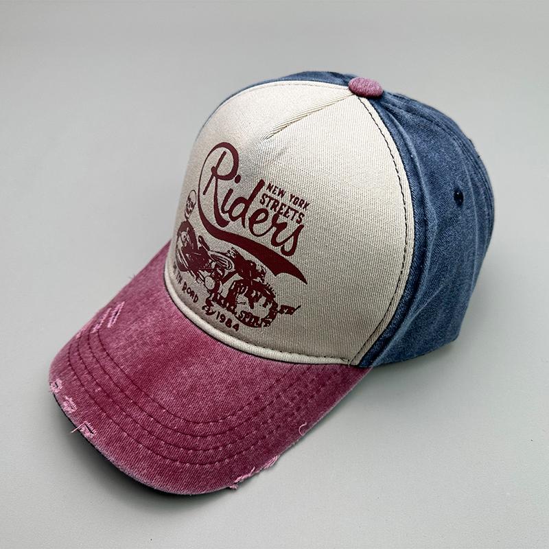 Motorcycle Sunshade Men Women Baseball Hats Cotton American Style Retro Contrasting Colors Fashion Snapback Caps Versatile New