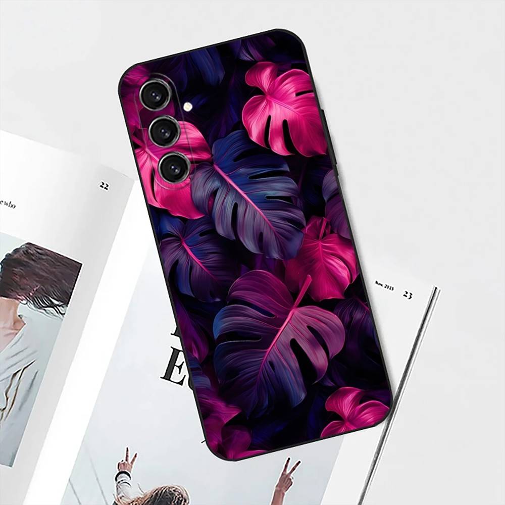 Summer Tropical Plants Phone Case For Samsung S25,S24,S21,S22,S23,S30,Ultra,S20,Plus,Fe,Lite,Note,10 Black Soft Shell