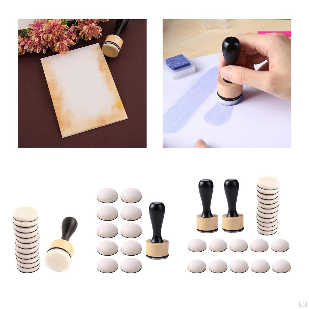Mini Ink Mixing Foams Klenuté pěnové podložky Rukojeť Nástroje Doplňovací sada pro vykreslování malby