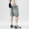 Star Pattern Denim Shorts Men's Loose Trend Straight Casual Five-point Pants All-match
