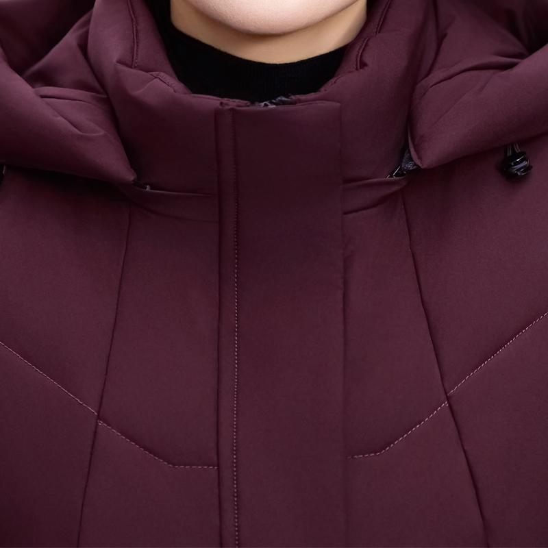 Plus Size XL-6XL Middle Age Women's Down Coats Winter Vintage Parkas Hooded Elegant Loose Thick Warm Down Jackets Woman Outerwears