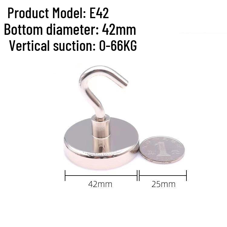 Neodymium Iron Boron Strong Round Magnet Hook - No-Drilling Magnetic Suction Cup
