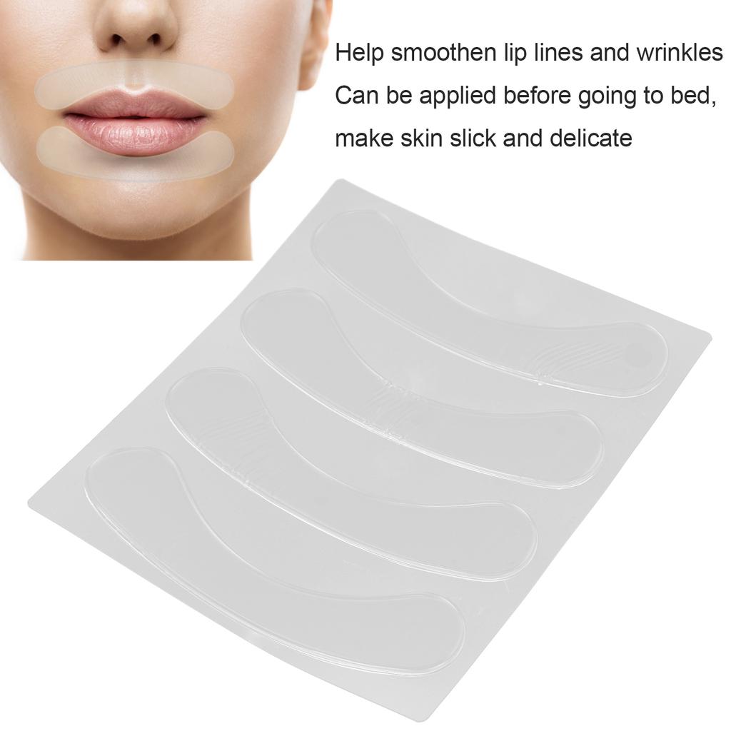 4pcs Silicone Lip Anti Wrinkle Patch Reusable Transparent Skin Wrinkle Smoothing Patch