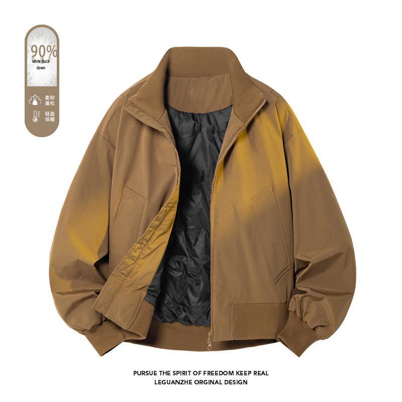 

Men s American Style Oversized Down Pilot Jacket: Windproof, Velvet-Lined, Autumn/Winter Trend 5XL