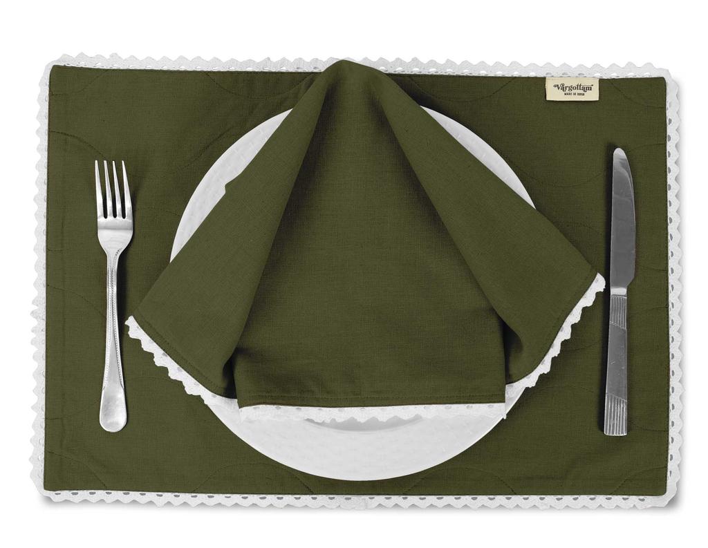 Vargottam Schwarz Einfarbig Heimdekor Waschbar Wendbar Spitze Essplatzsets Mit Servietten Set-Pack Von