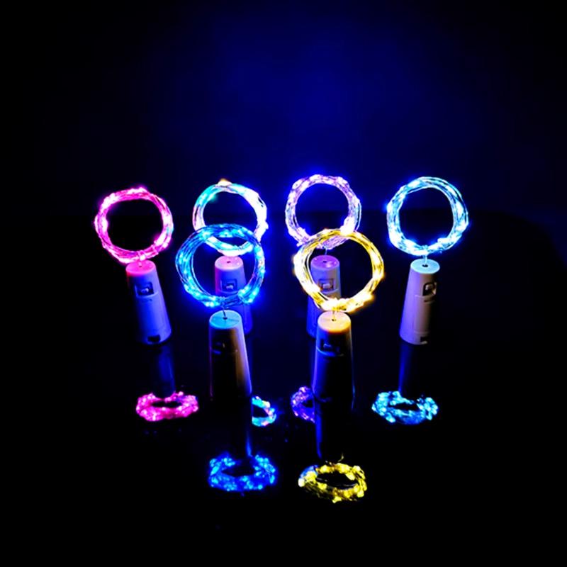 Copper Wire LED Cork Lights - Battery-Powered Fairy Lights for Creative Bedroom or Wine Bottle Decoration