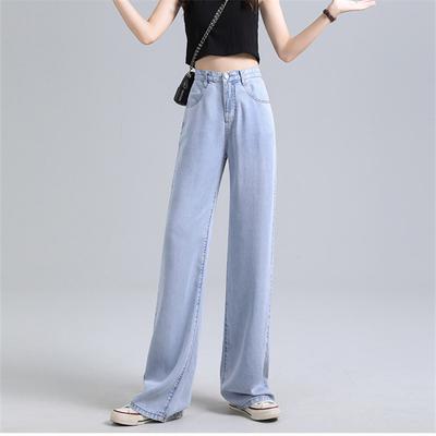 Frühling 2022 frauen mode hohe taille y2k frauen Breite bein jeans baggy frau denim capris Hosen jean mom jeans hosen