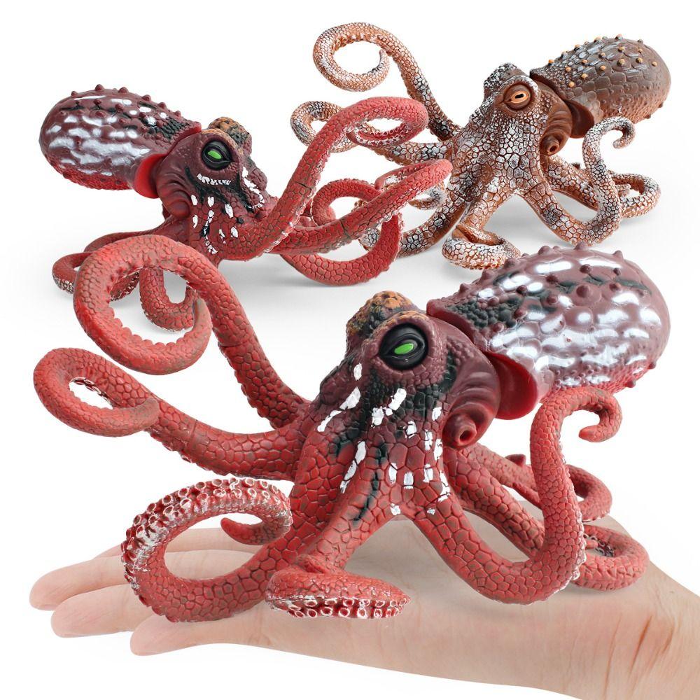 Wild Large Octopus Model Plastic Ocean Animal Statue  for Home Decor Office Display