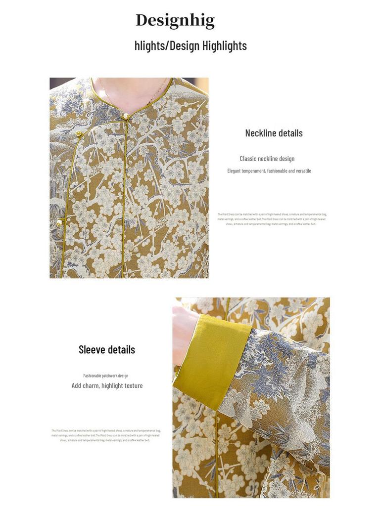 2025 Spring Retro Chinese Jacquard Frog Button Loose Top YW8989