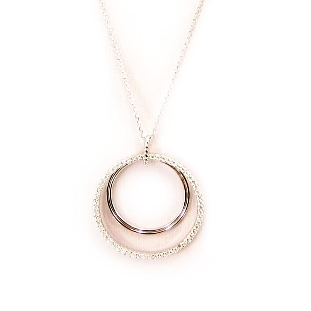 Altesse [L0192] - 'Scarlett' bílý stříbrný náhrdelník