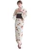Yukata Change Set Heiko AB Size Fits Caramel [KYOETSU] Set, Weave, Unbleached, Two-part Type, 4-piece (yukata, Obi, Underwear, Geta), Women's (one