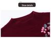 Autumn & Winter Women's 100% Pure Wool Sweater - Stylish Embroidered Half-High Neck for Middle-aged & Elderly