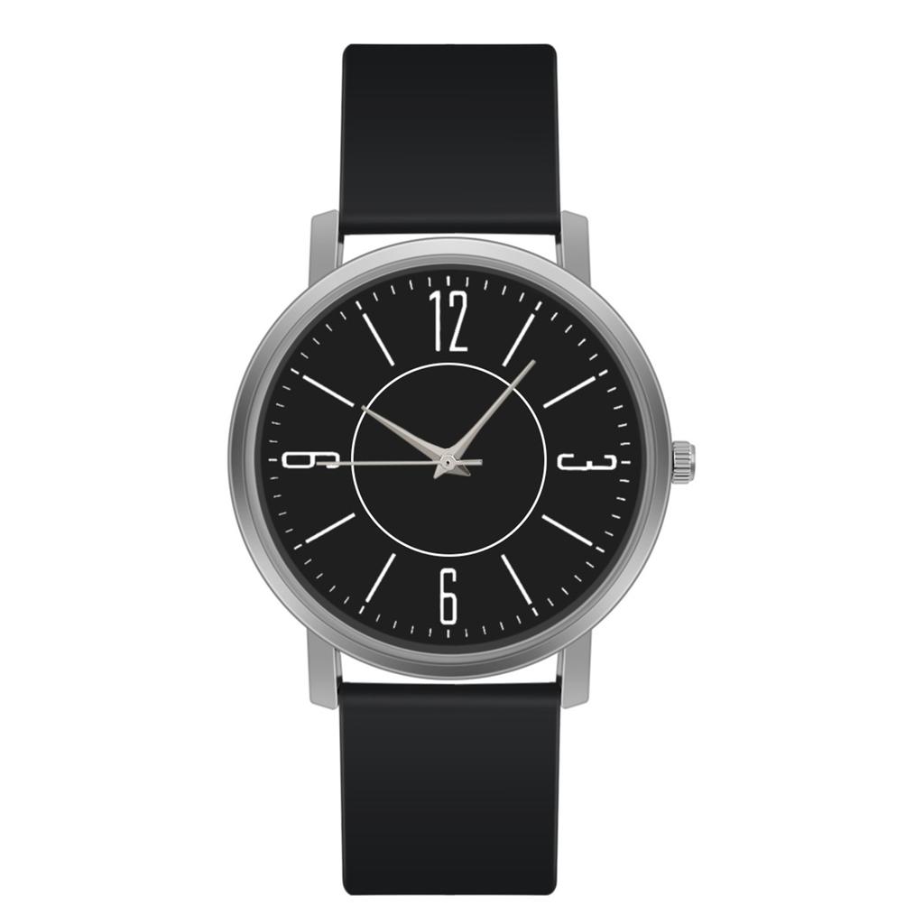 Quartz Wristwatch for Adults with Silicone Band Minimalist Design Round Dial Analog Display Suitable for Casual and Daily Wear