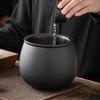 Large Ceramic Tea Waste Jar with Filter - Desktop Trash Can for Tea Dregs & Water Disposal