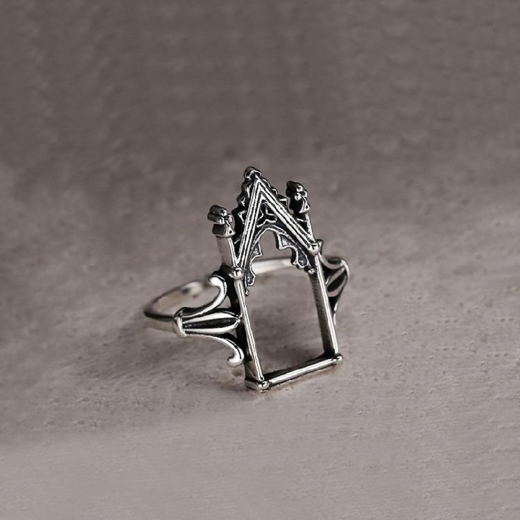 Living Mouth Rings Men's European and Beautiful Gothic Castle Shape Novel Rings