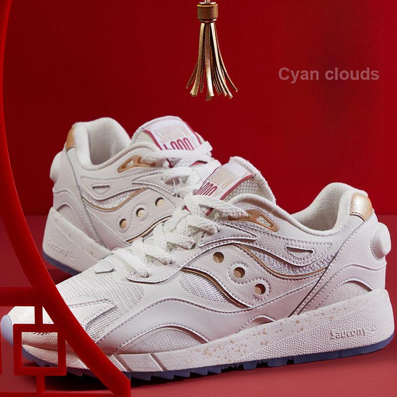 Saucony Shadow 6000 Retro Comfortable Synthetic Leather Durable Low-Top Casual Running Shoes Unisex sneaker White Platinum S79020-1
