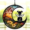 Pet Memorial Suncatcher Angel Cat Dog Sun Catcher Panel Stained Glass Window Hanging Ornaments Pet Loss Sympathy Gift for Pet Lovers