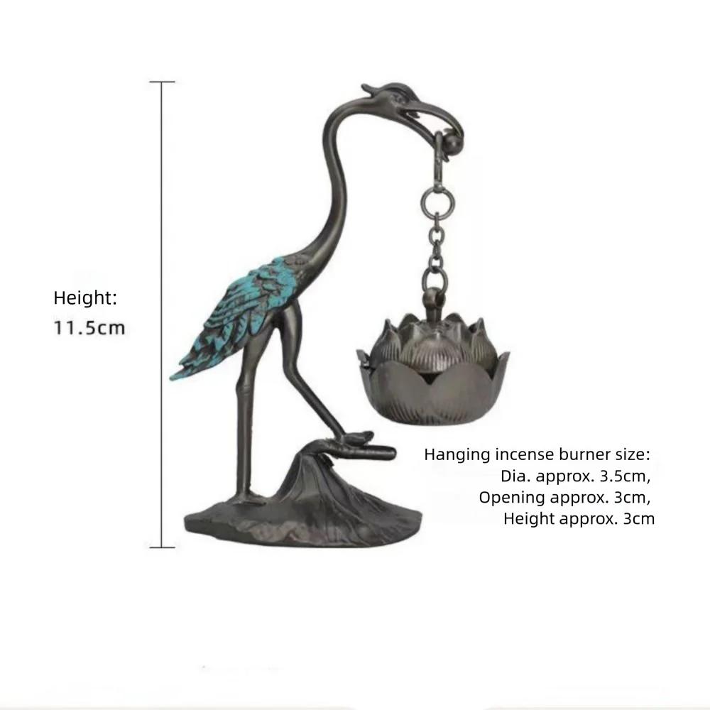 Chinese Style Incense Burner Zinc Alloy Red-crowned Crane Incense Holder Beautiful Design Accessories Incense Burning Gifts